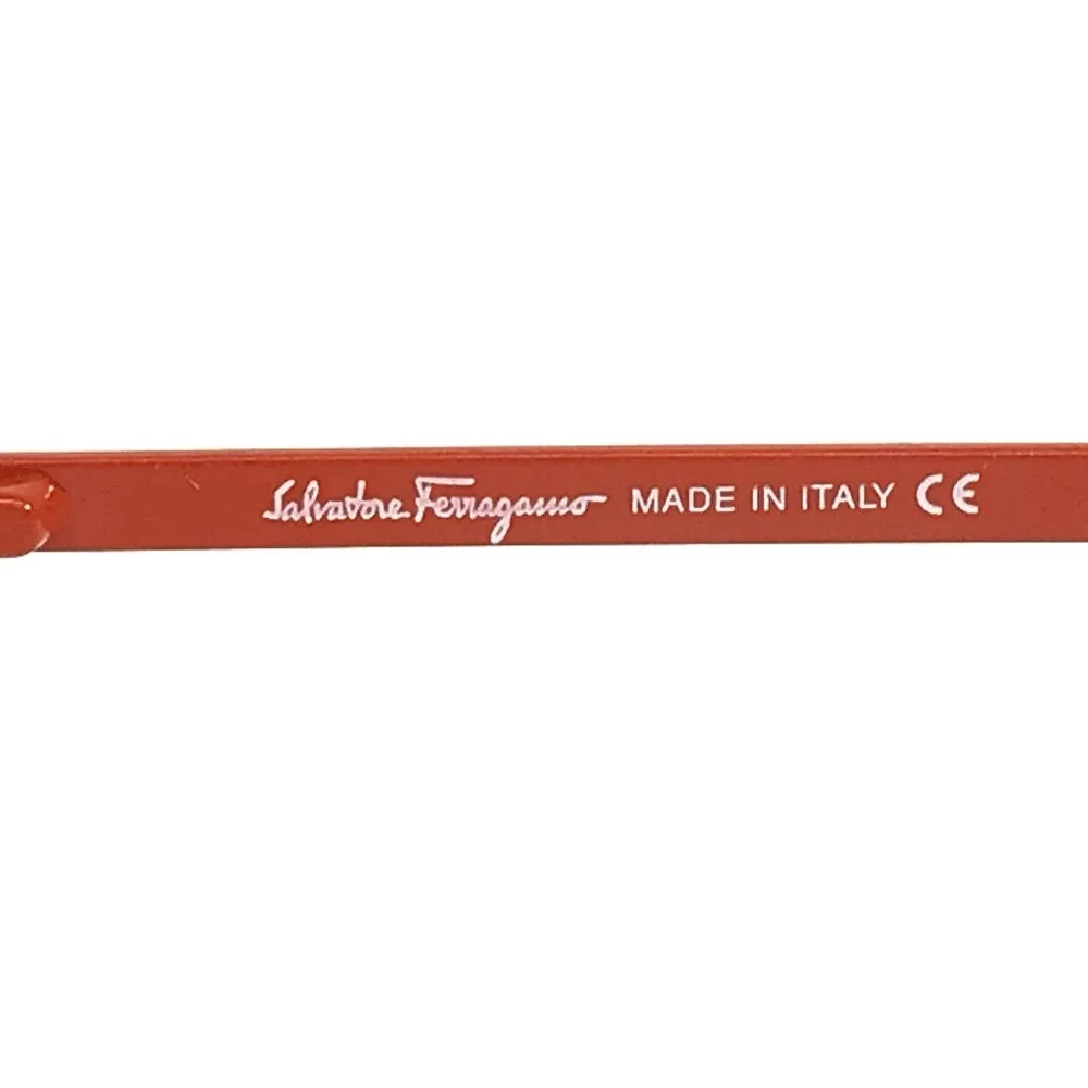 Salvatore Ferragamo Eyeglasses Frames 2608 407 Orange Square Full Rim 52-15-130